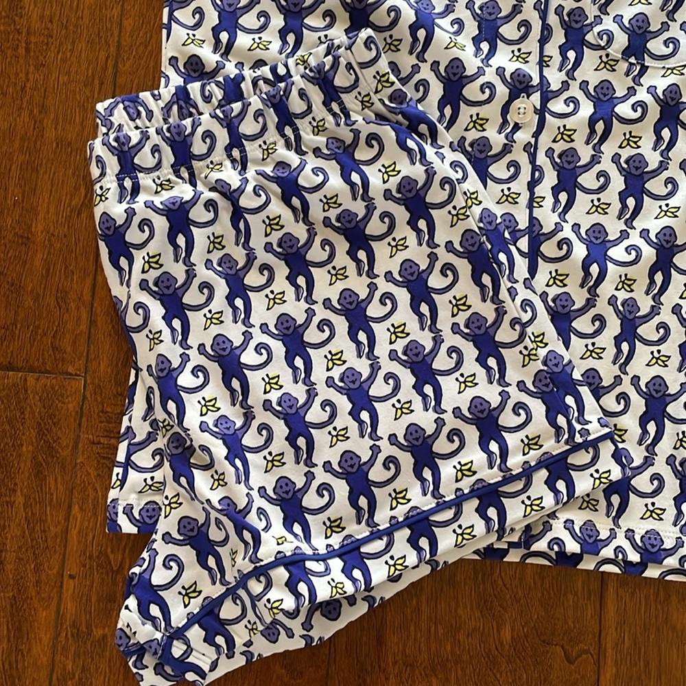 NWT Roller Rabbit Polo PJ set in Sapphire Monkey - Picture 5 of 6